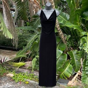 Vintage velvet velour backless maxi dress